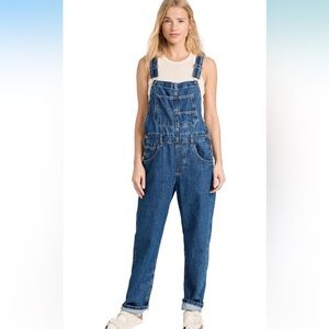 Free people, Ziggy, overalls, large in sapphire wash denim jeans